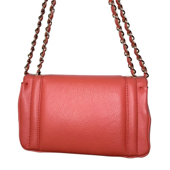 Mario Valentino Orange Leather Signature Embossed Shoulder Crossbody Bag - Picture 7 of 16